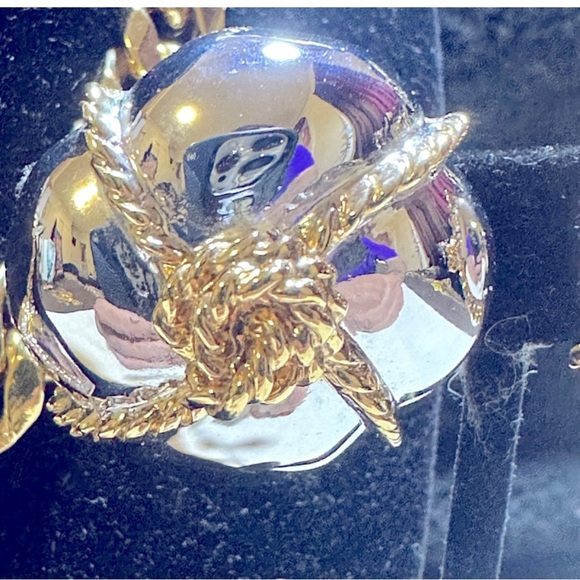 FABULOUS Vtg NINA RICCI Heavy Gold Link Necklace with Matching Clip On Earring - Picture 10 of 11